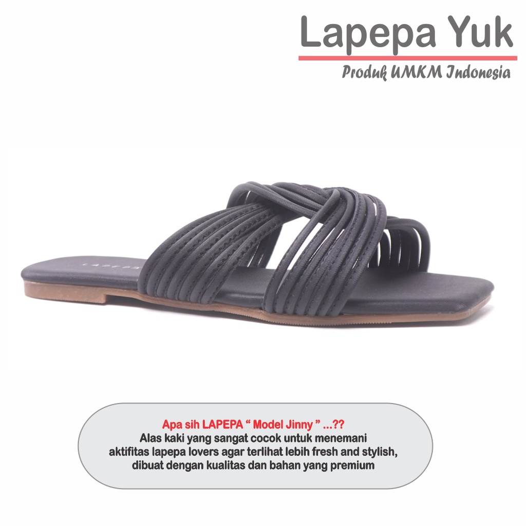 LAPEPA YUK - Sandal Wanita Teplek KAILA ALL COLOR Sendal Cewek Flat Kasual Model Silang 2 Unik Size 36 37 38 39 40 Lucu Jalan Casual Santai Rumah Slop Warna Hitam Putih Sandals Pergi Selop Premium Original Kekinian Terbaru Shoes Mall Official Store