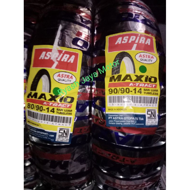 Paket Ban Tubeless Maxio Tract 80/90-14 &amp; 90/90-14.. for beat street/beat pop/vario 110 F1/X-ride/Vario 125/Genio/Fino/Beat karbu/F1/Scoopy karbu/F1/Vario 150/Mio J/Mio M3/Mio Gear 125/Mio S/Fino/Spacy karbu/F1/Beat new 2019-2020/dll