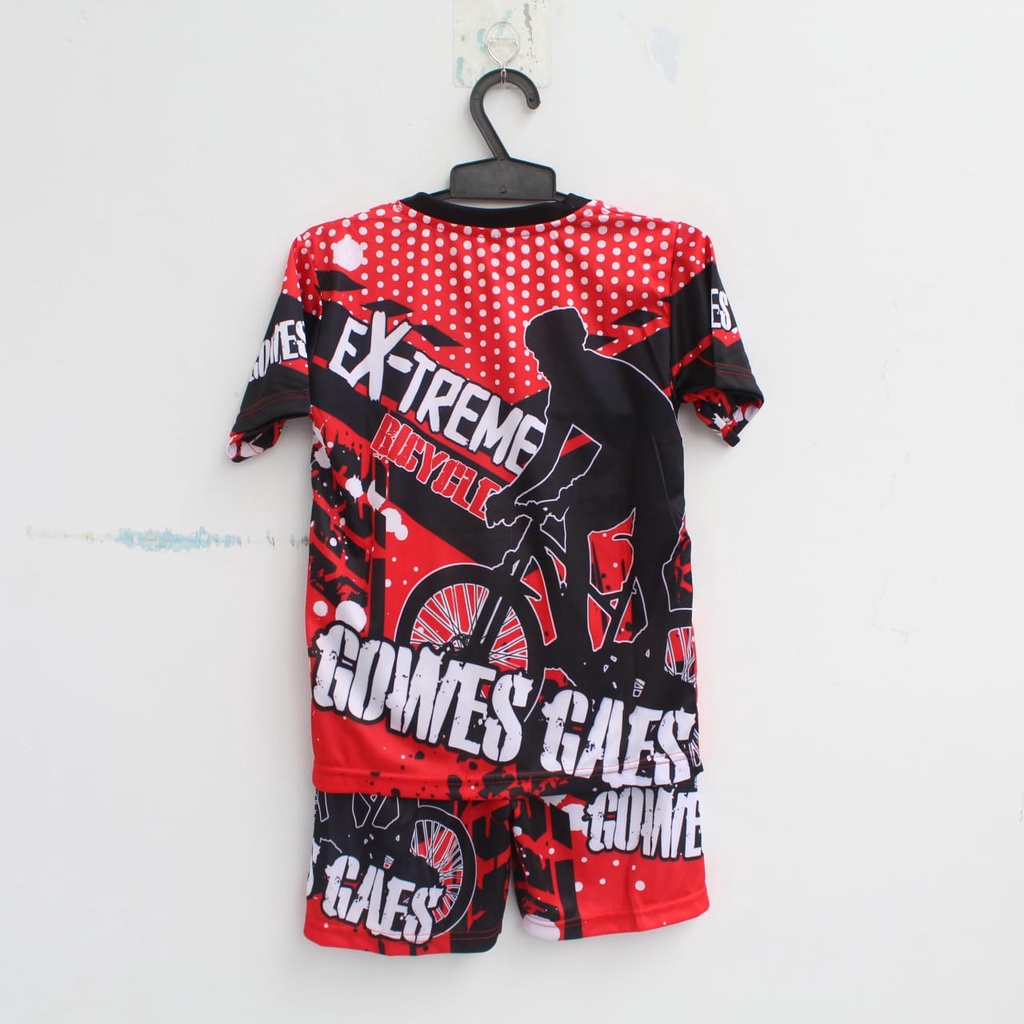 cod jersey dowes anak/setelan baju sepeda/baju setelan gowes anak bisa sablon nama