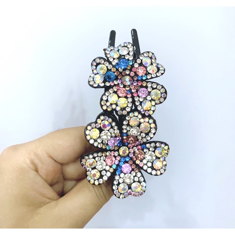 KIP PERMATA KOREA | JEPIT KOREA BUNGA 2 PERMATA ZIRCON