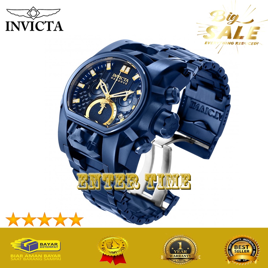 BIG SALE  JAM TANGAN PRIA INVICTA BOLD ZEUS FULL BLUE - 28633 STAINLESS JAM TANGAN PRIA LIMITED EDIT