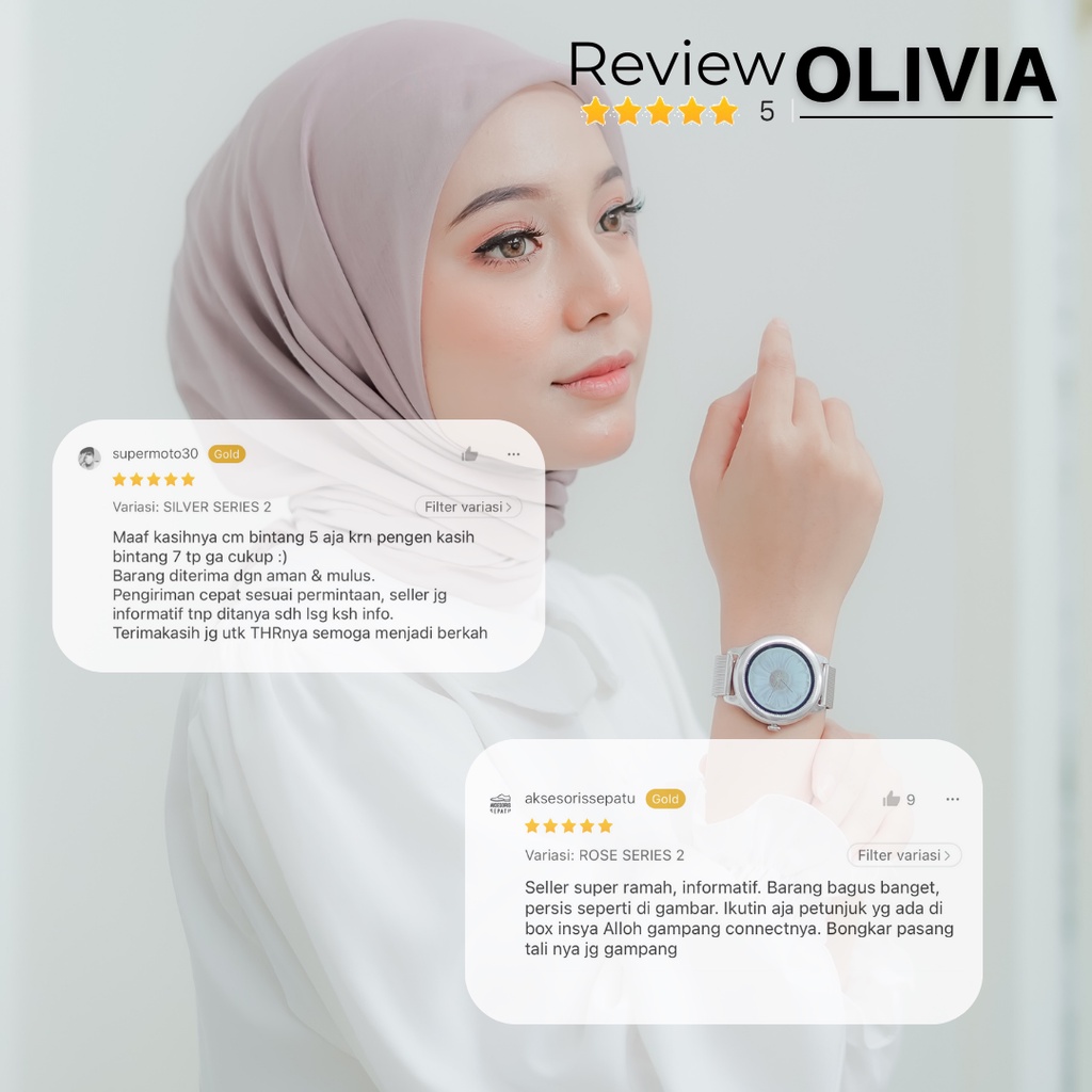 ✅ BERGARANSI .OLIVIA SMART WATCH  ORIGINAL ( FOR IOS &amp; ANDROID) Smartwatch Wanita Smart Watch Jam tangan Pintar