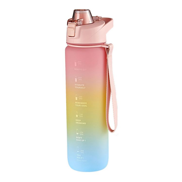 MARKASSHOP66--BOTOL MINUM PASTEL 1 LITER / BOTOL MINUM 1 LITER / DRINK REMINDER / BOTOL RAINBOW/ GRADASI TRITAN 1L