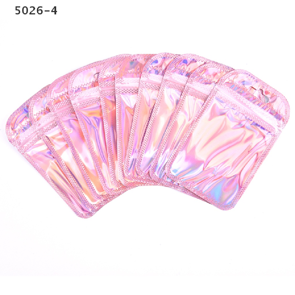 5026-4 50pcs 4 Styles Laser Packaging Bag Flat Cosmetic Bag Holographic Mini Bags 5026-4