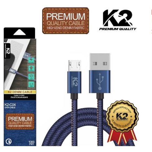 Kabel Data DENIM K2 PREMIUM QUALITY K2-C04 Fast Charging FOR MICRO USB