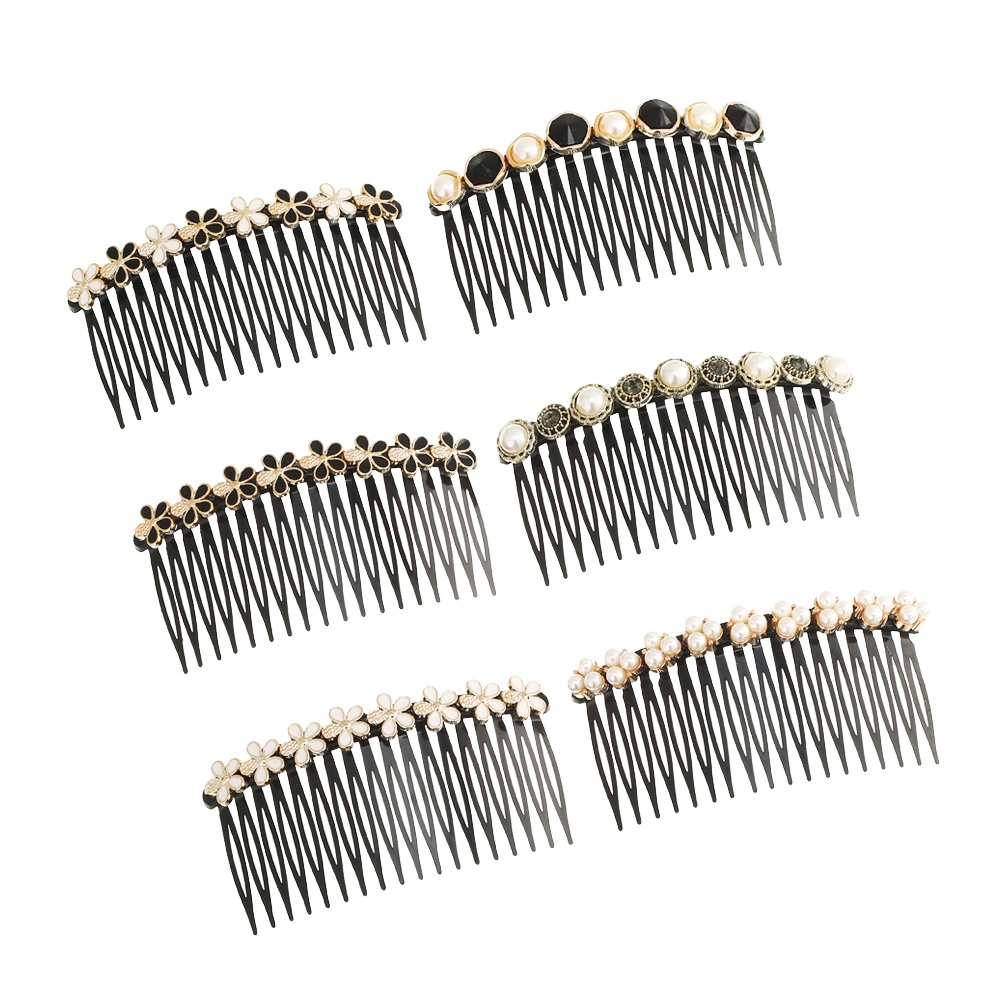 Fashion Pearl Rhinestone Hair Comb Temperament Insert Comb for Women Hair Accessories