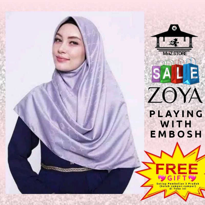 Zoya Hijab Segiempat Segi Empat Syari Playing With Embosh O For zoya