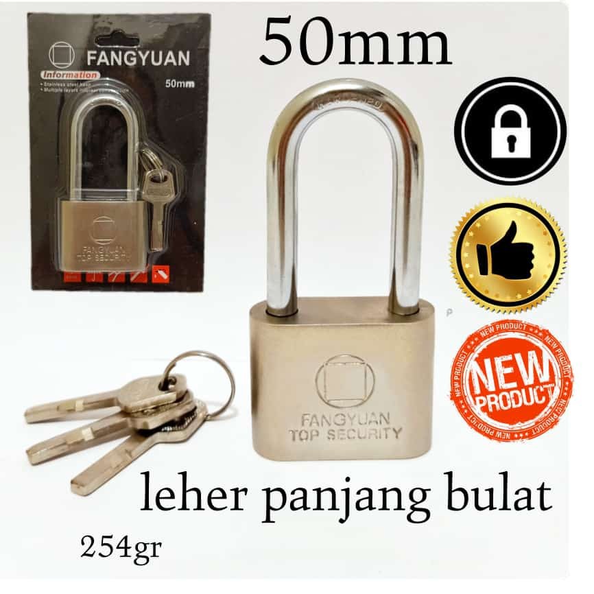 GEMBOK 50MM LEHER PANJANG MURAH KUNCI GEMBOK ANTI MALING