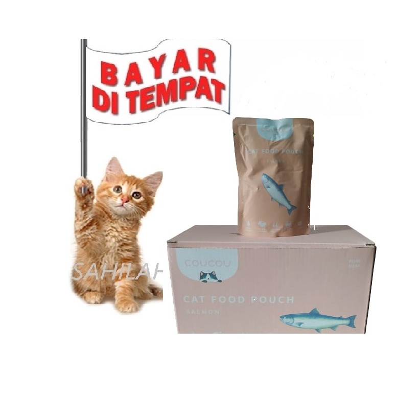 TERBARU !! MAKANAN KUCING BASAH TERMURAH COUCOU WET CAT FOOD POUCH RASA SALMON