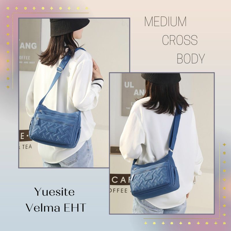 TAS SELEMPANG WANITA POLOS BORDIR YUESITE VELMA ORI CROSSBODY