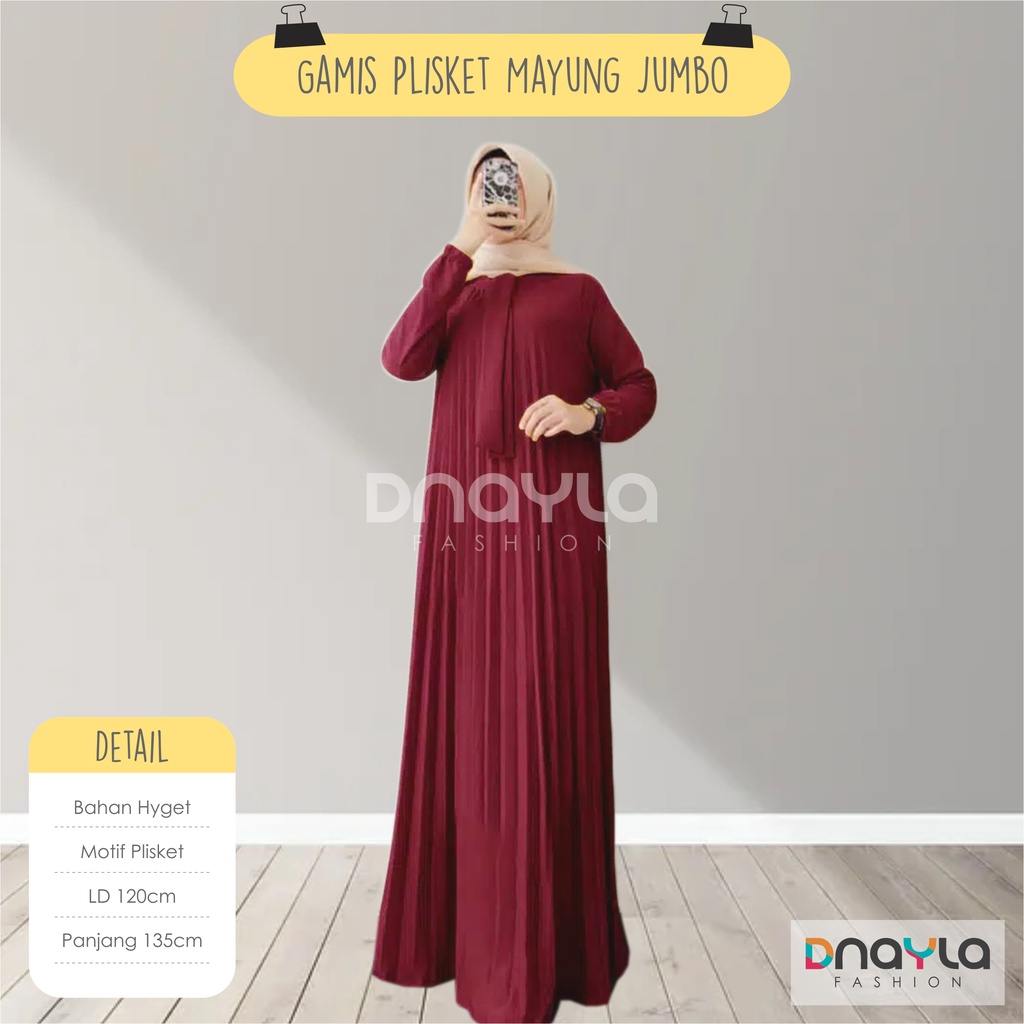 Gamis Plisket Mayung Dasi Jumbo / Baju Wanita Gamis Terbaru