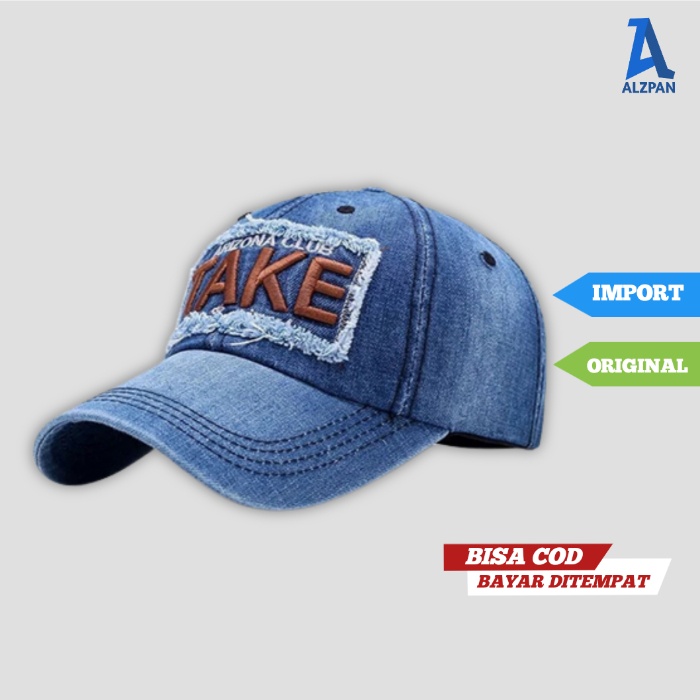 Topi Denim Jeans Baseball Cap Hat Import Outdoor Dewasa Pria Wanita Cowok Cewek Cowo Cewe Laki laki