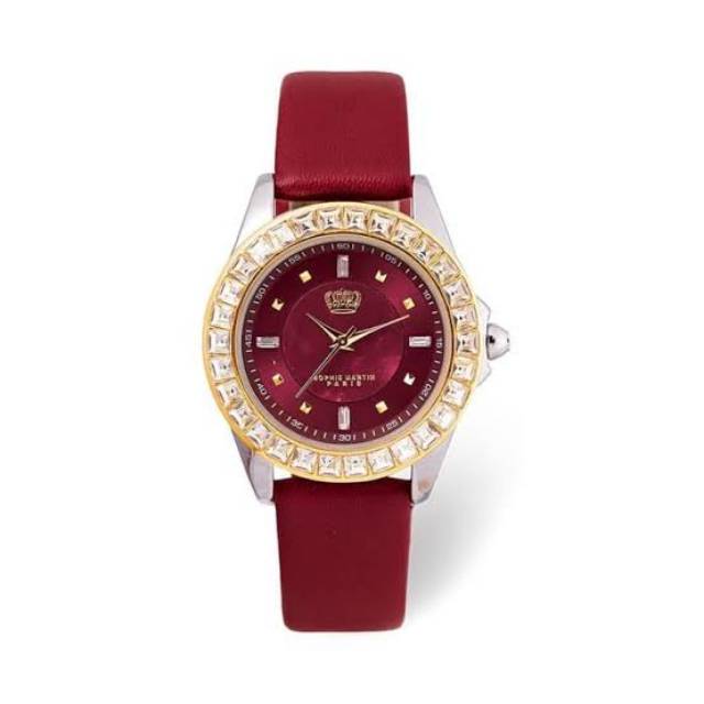 JAM TANGAN WANITA KEMEWAHAN SAS MERAH TUA WAVERLY SASL075M2 ORIGINAL SOPHIE PARIS