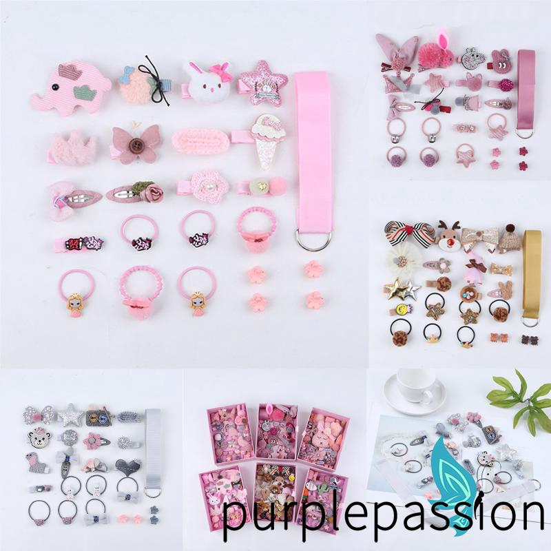 24Pcs Set Jepit Ikat Rambut Multiwarna Bentuk untuk 