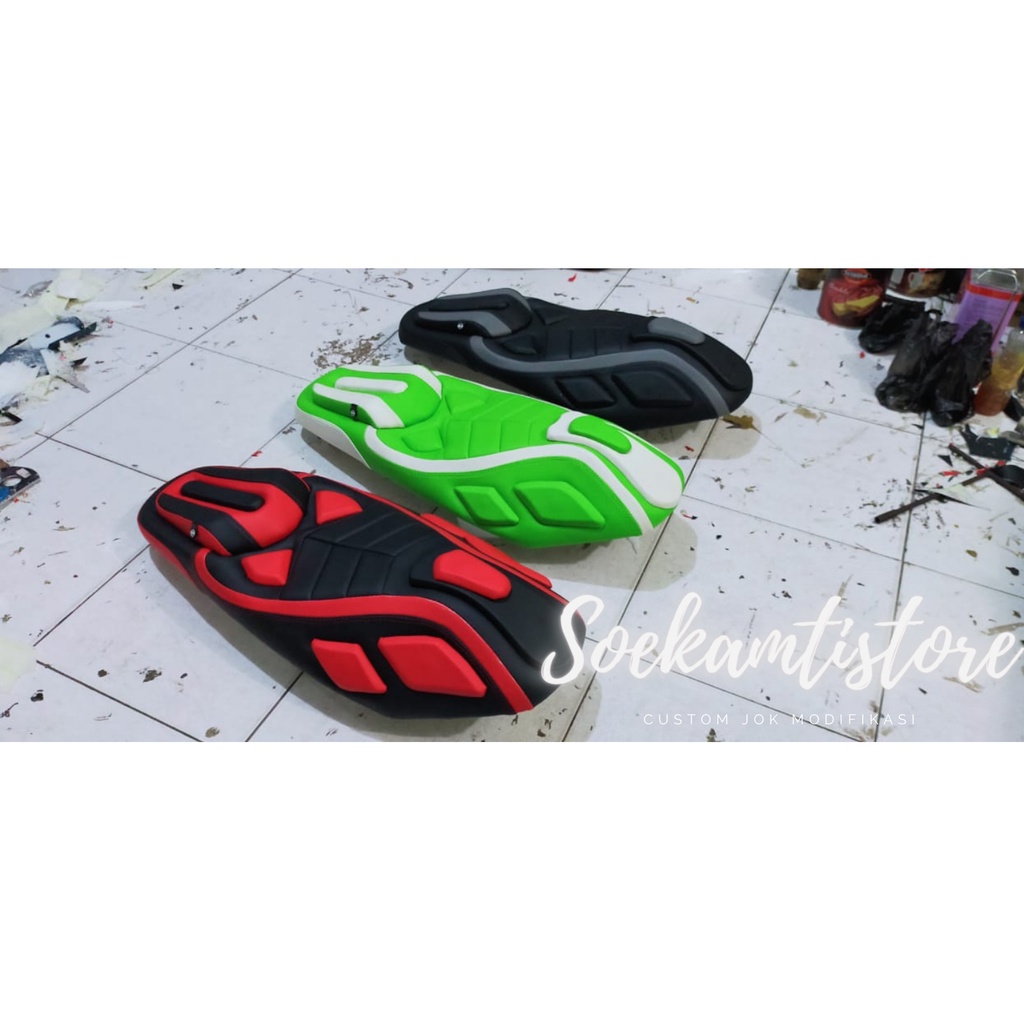 Jok motor honda beat fi  beat deluxe bahan mbtech-Jok beat fi beat deluxe costum variasi