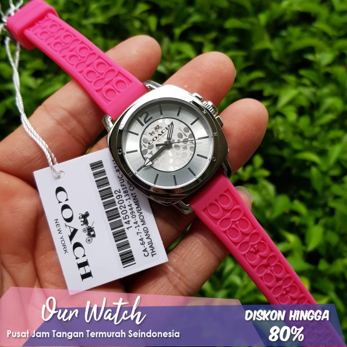 Jam Tangan Wanita Coach Original Pink Rubber Mewah Terjangkau