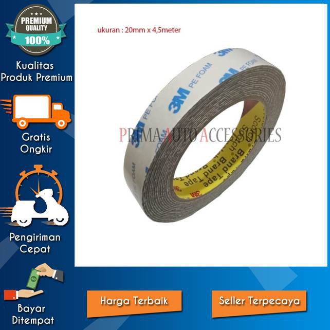 

GROSIR PEREKAT / DOUBLE TAPE 3M PE FOAM / SOLASI BUSA BB 20MM X 4,5METER