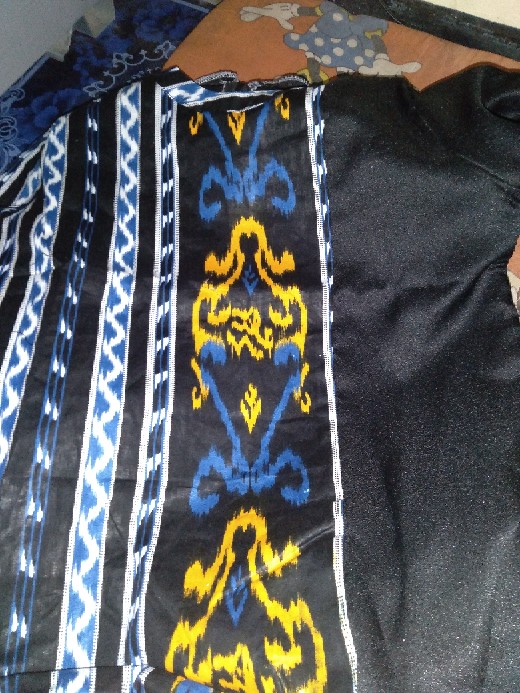 Blouse Batik Wanita Atasan Modern Lengan Panjang Motif Tenun