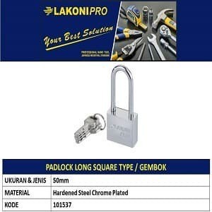 Gembok 50mm 101537 LAKONI PRO / Padlock Long Square LAKONIPRO