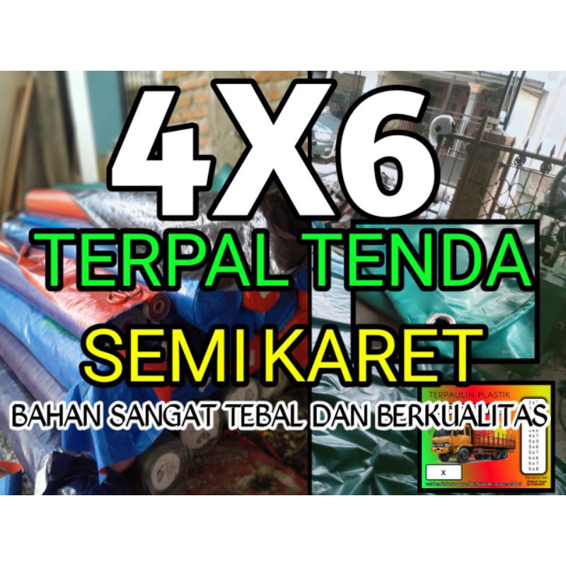 KOLAM TERPAL TENDA TEROP BAHAN SEMI KARET UKURAN 4X6