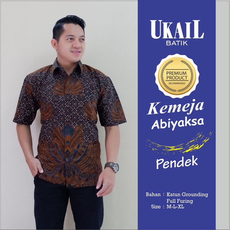 Abiyaksa Kemeja Batik Pria Lengan Pendek by Ukail Batik
