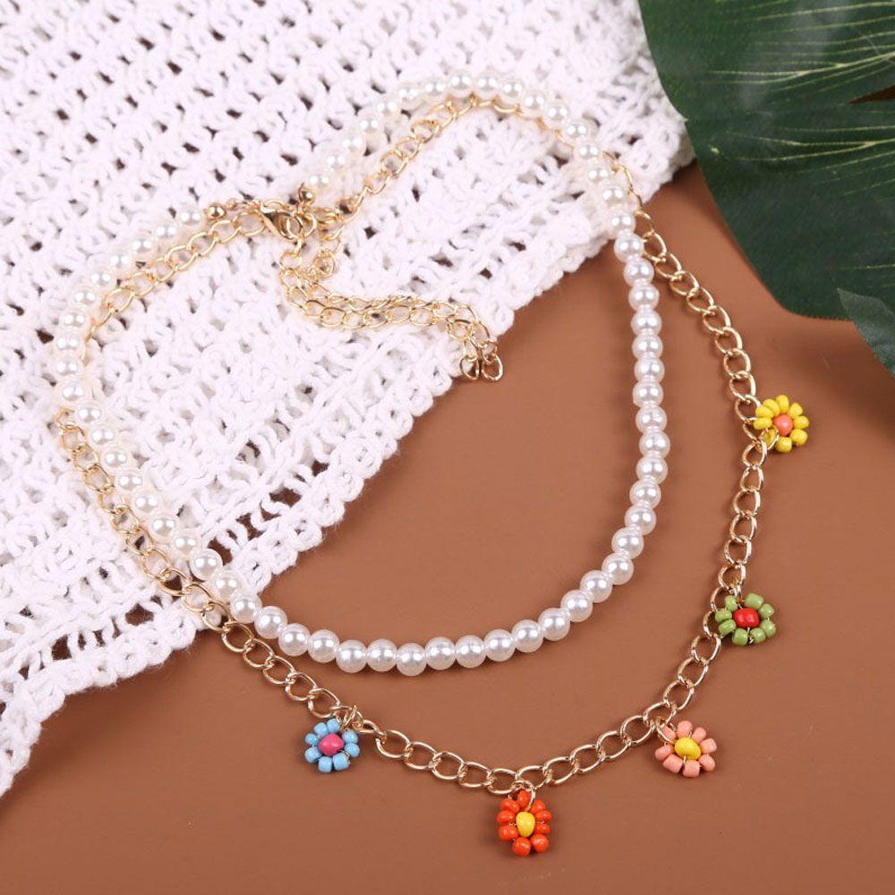 Lily 2pcs/set Kalung Fashion Lucu Perhiasan Pernikahan Mutiara