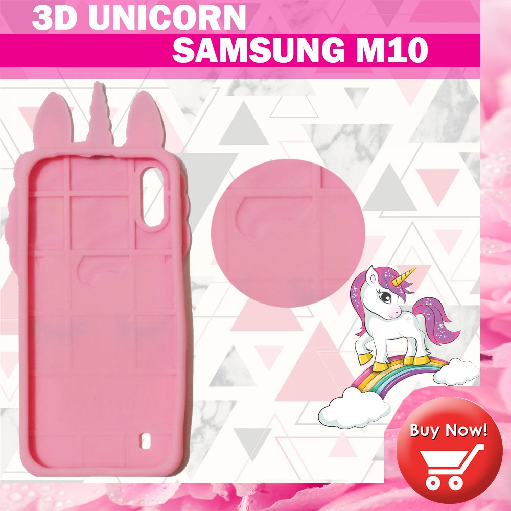 3D Cartoon Unicorn Case Samsung Galaxy M10 Softcase 4D Samsung M10 Silikon 3D Unicorn / Silikon