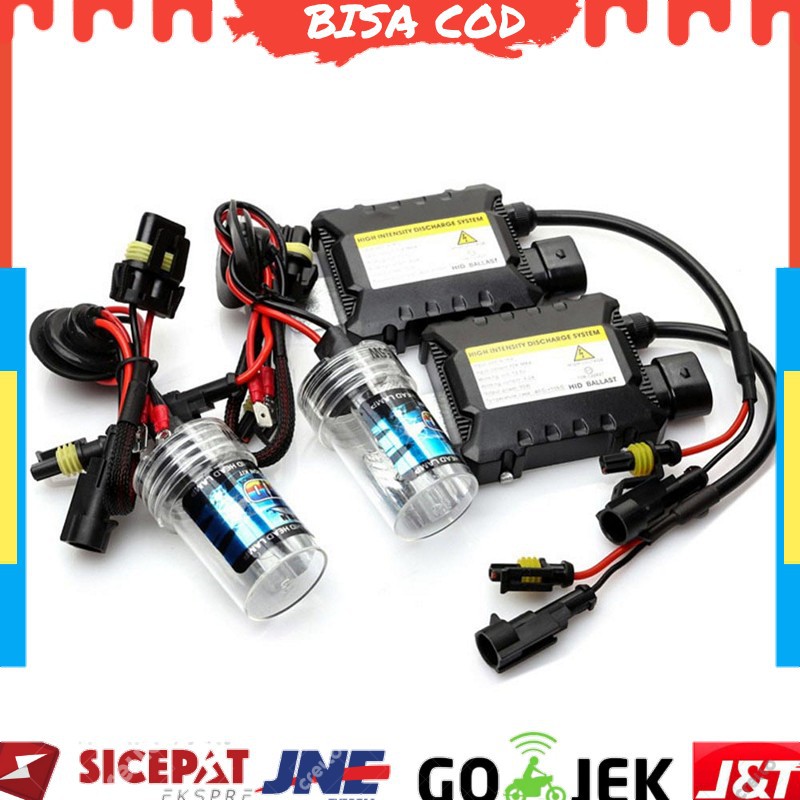 Bayar Ditempat CROSSTIGER Lampu Mobil Headlight HID Xenon H7 6000K 55W 2 PCS with Ballast 12V - RSVR