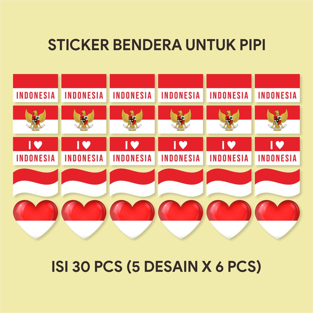 Jual Stiker Pipi Hut Ri Bendera Merah Putih Stiker Kemerdekaan Indonesia Pancasila I Love 4216