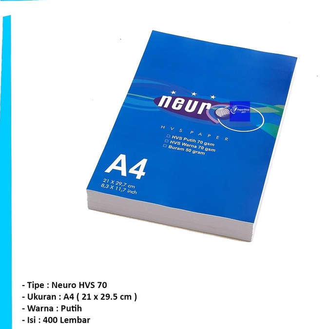 

KERTAS HVS NEURO A4 70GR 400 LEMBAR