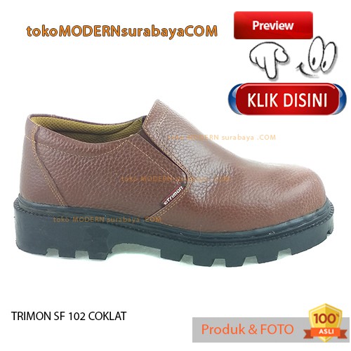 TRIMON SF 102 COKLAT sepatu kerja pantovel pria safety