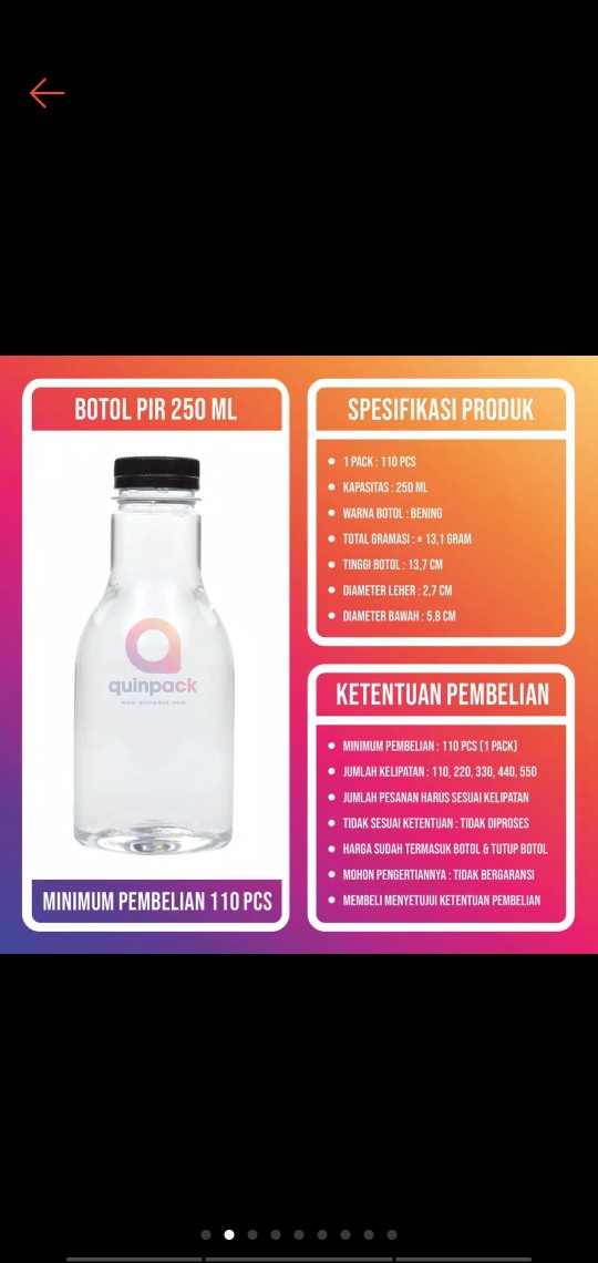 Botol Pier 250ml/botol Almond Pier 250ml