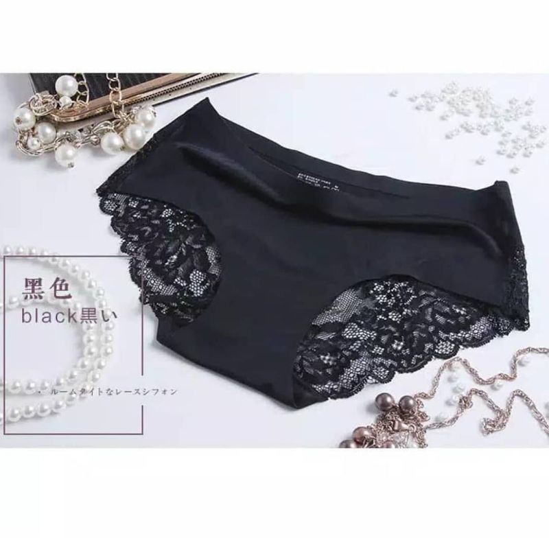 Desecrettz Panties #007 Celana Dalam Wanita Sexy Bahan Renda Model Cheeky Panty, CD Wanita