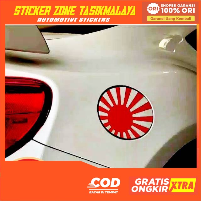 

Sticker stiker mobil ST bendera buat tutup tangki mobil all mobil ST japan ST bendera
