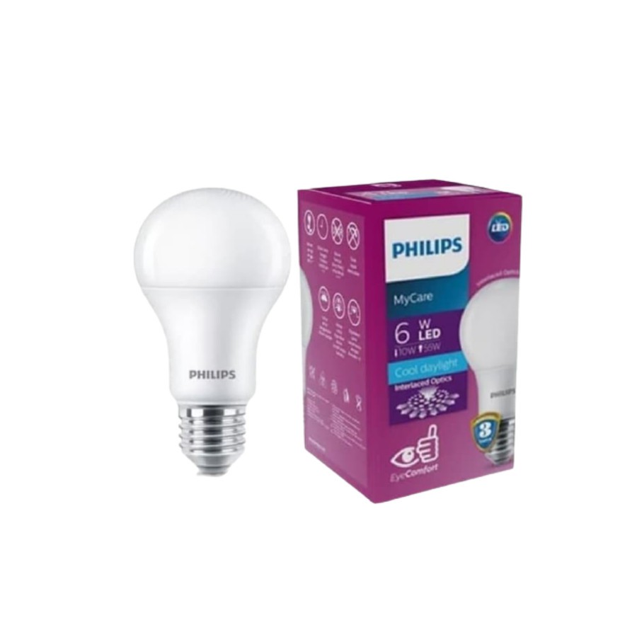 LAMPU PHILIPS LED BULB 6 WATT LAMPU HEMAT ENERGI 6 WATT