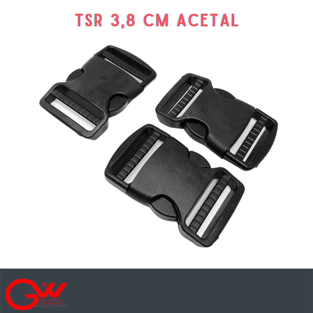 BUCKLE 3,8cm / SLOT 3,8CM / CETREKAN TAS / TSR 3,8CM HITAM