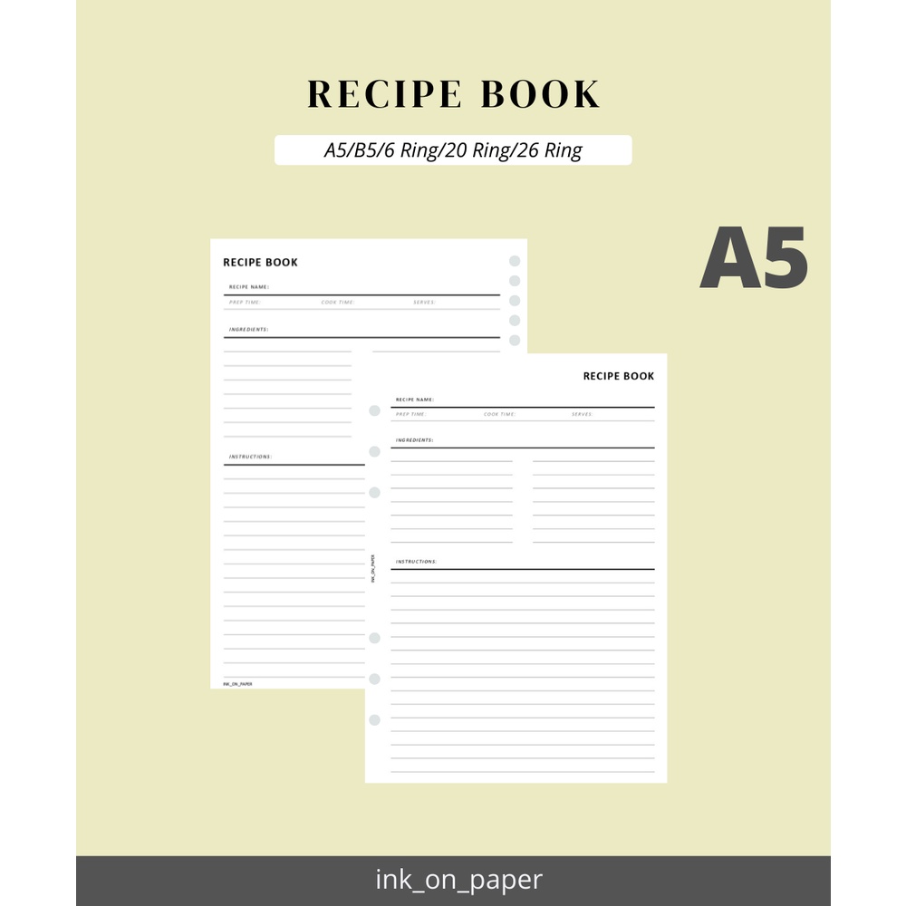 Jual A Recipe Book Buku Resep Recipe Planner Recipe Keeper By Ink On Paper Shopee Indonesia