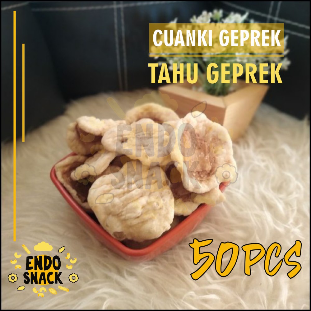 

50 Pcs Cuanki Geprek Tahu Geprek Lidah Bulat Pelengkap Baso Aci, Seblak dan Cuanki