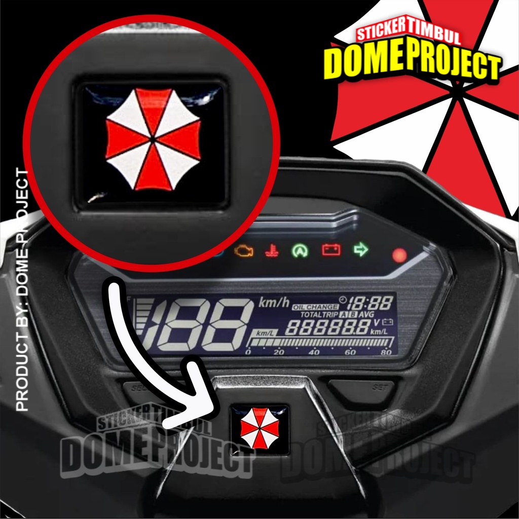 EMBLEM SPIDOMETER HONDA LOGO UMBRELLA STIKER TIMBUL AKSESORIS MOTOR STICKER SPEEDOMETER