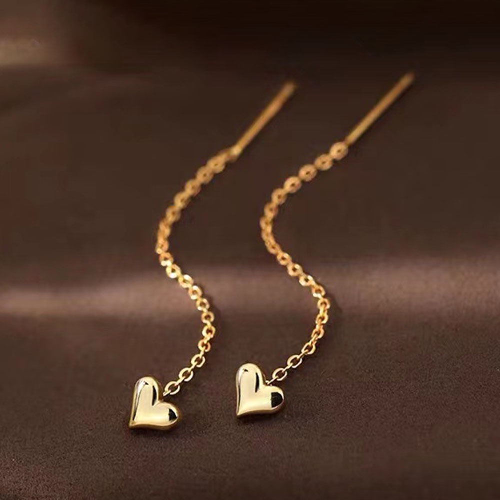 Anting Tusuk Gantung Desain Hatirumbai Rantai Gaya simple Untuk Wanita