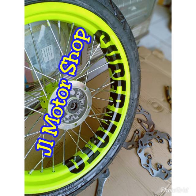 Paket Velg Custom Super Moto Supermoto Honda CRF 150 L - CRF150 L Bebas Request Tulisan Dan Warna