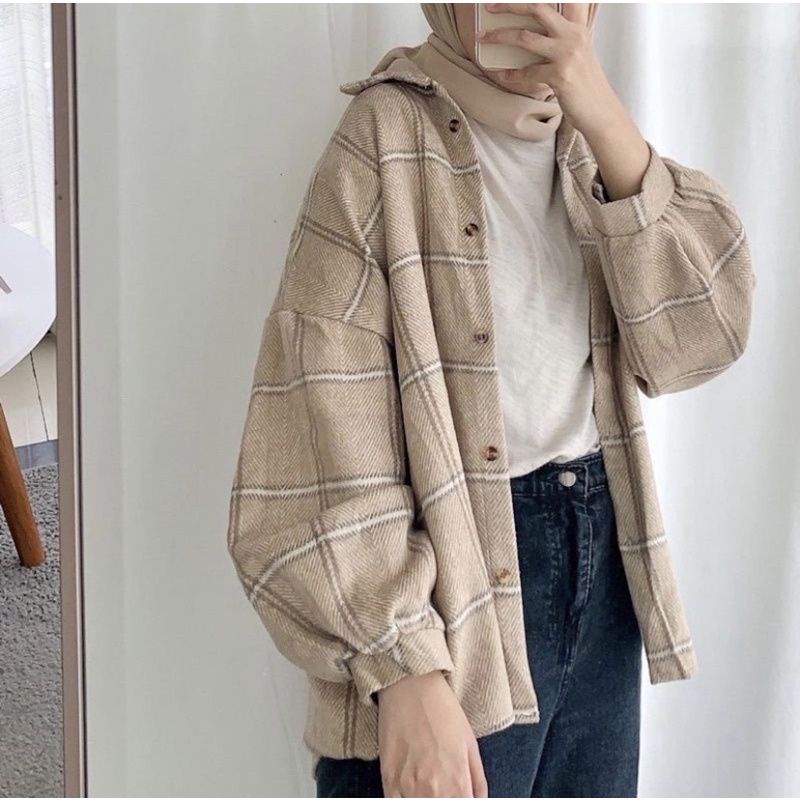 KIMBERLY PREMIUM KEMEJA FLANEL OVERSIZE//KEMEJA FLANEL WANITA