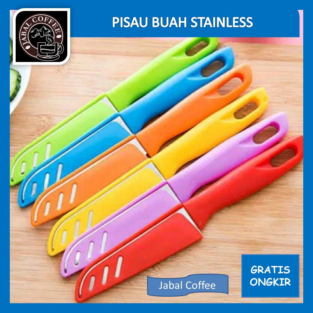 Pisau Sayur Kupas Buah / Pisau Stainless Steel / Pisau Sarug Warna / Pisau Talenan Dapur