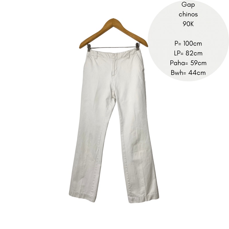 celana panjang chino broken white unisex cewek cowok GAP second bekas preloved