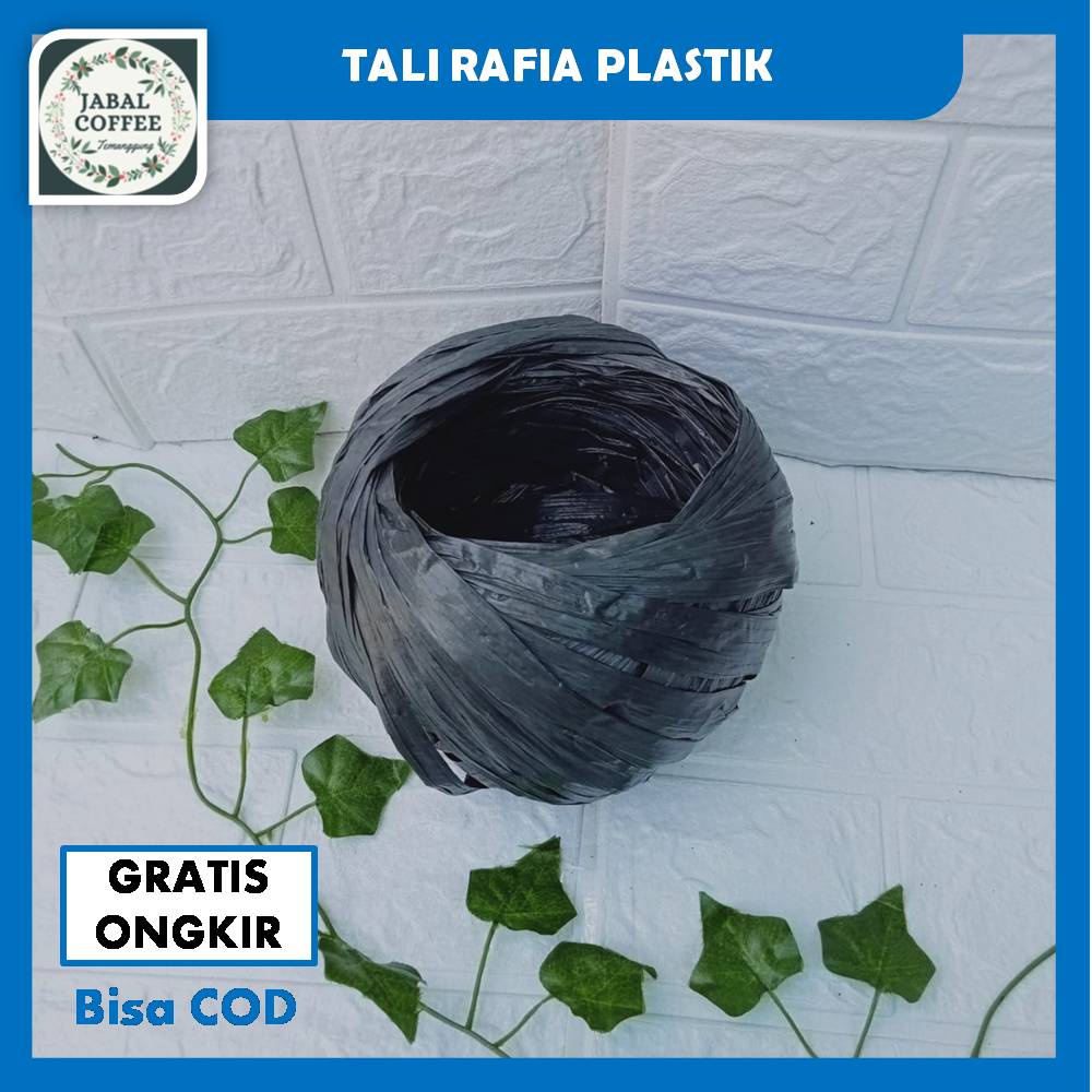 Tali Plastik Rapia / Tali Rafia Hitam Kecil / Tali Rafia Gulungan Kecil 105 Gram J120