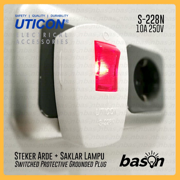 UTICON S228N - Steker Arde + Saklar