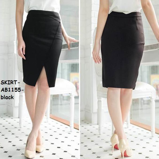 Style Rok Skirt Dress Bahan Kantor Kerja Formal Pesta Belah Korea Import Fashion HQ