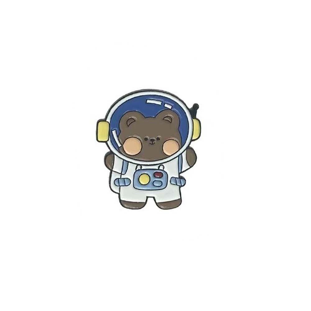 Lanfy Bros Beruang Astronot Hadiah Lucu Untuk Wanita Pria Astronot Beruang Kelinci Lencana Pin Kerah Pin Enamel Pin