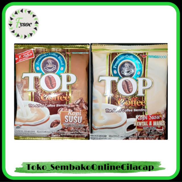 TOP KOPI SUSU | TOP WHITE PUTIH | TOP SUSU KENTAL MANIS 30 GR