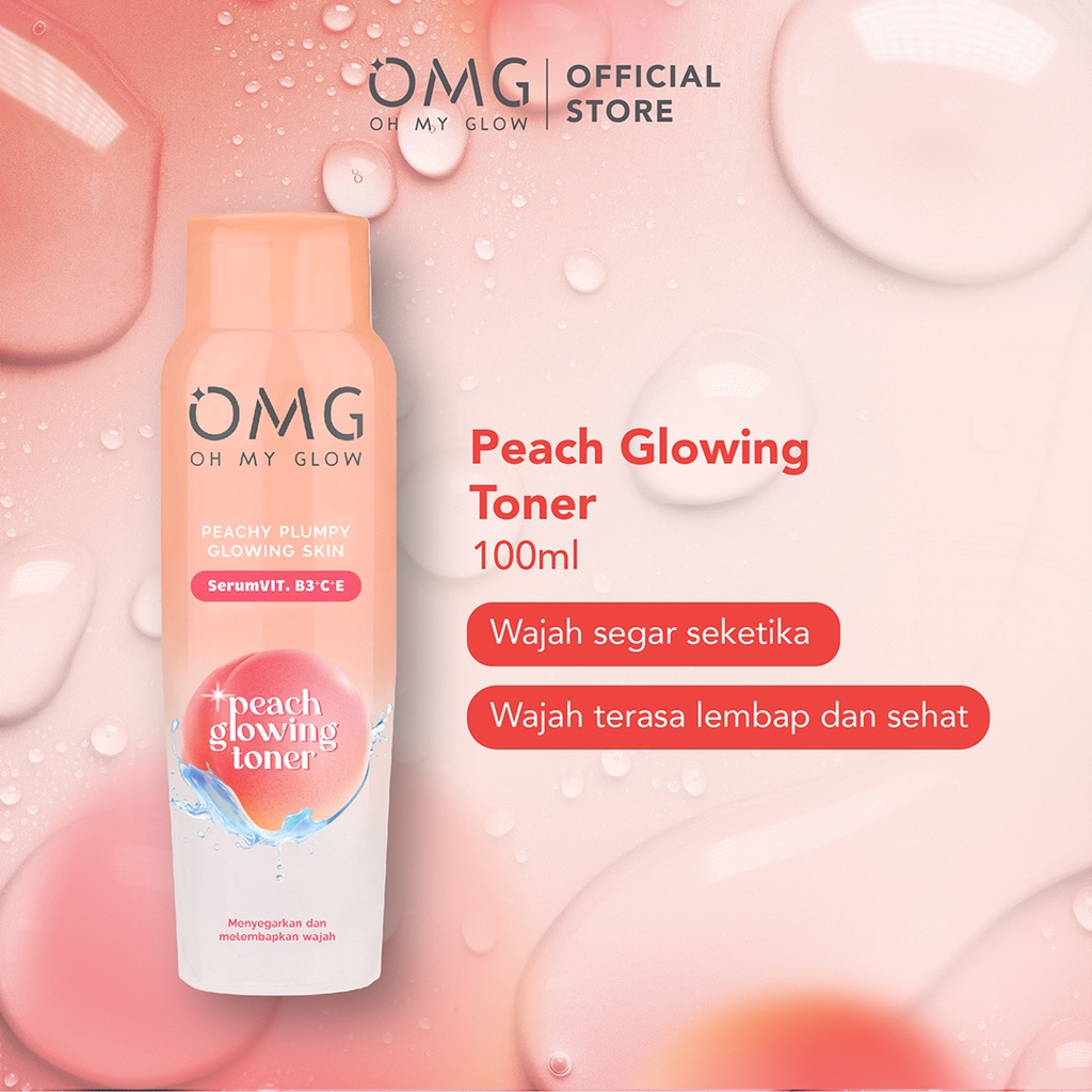 OMG OH MY GLOW Peach Glowing Face Wash - Toner - Cream - Serum Mugwort